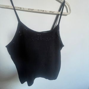 Black beaded sweater camisole
